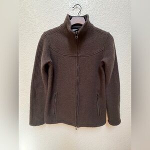 Ibex Nicki Loden Merino Wool Jacket S Brown “Black Coffee” 100% Wool Made in USA